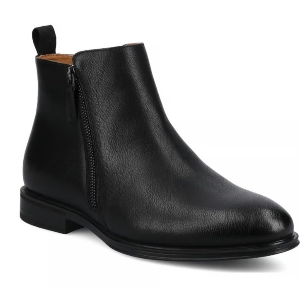 Vance Co Men's Darnell Casual Black Faux Leather Almond Toe Ankle Boots NWT- 10